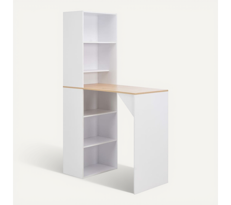Table De Bar Avec Armoire Blanc 115x59x200 Cm