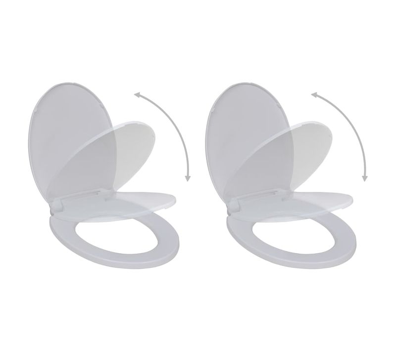 Abattant Wc Avec Frein De Chute 2 Pièces Plastique Blanc