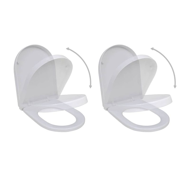 Sièges De Toilette Avec Couvercles 2 Pièces Plastique Blanc