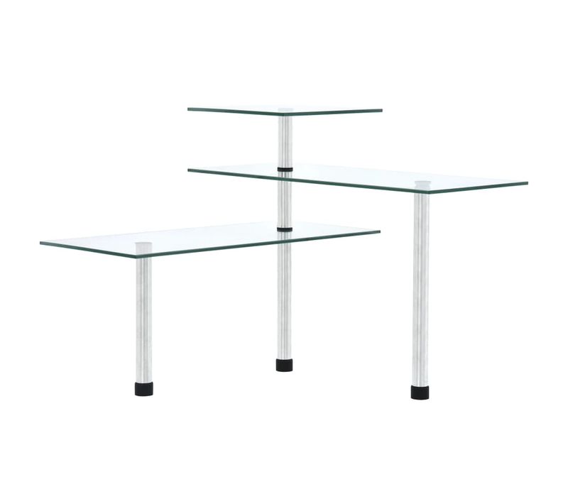 Étagère D'angle De Cuisine à 3 Niveaux Verre Trempé
