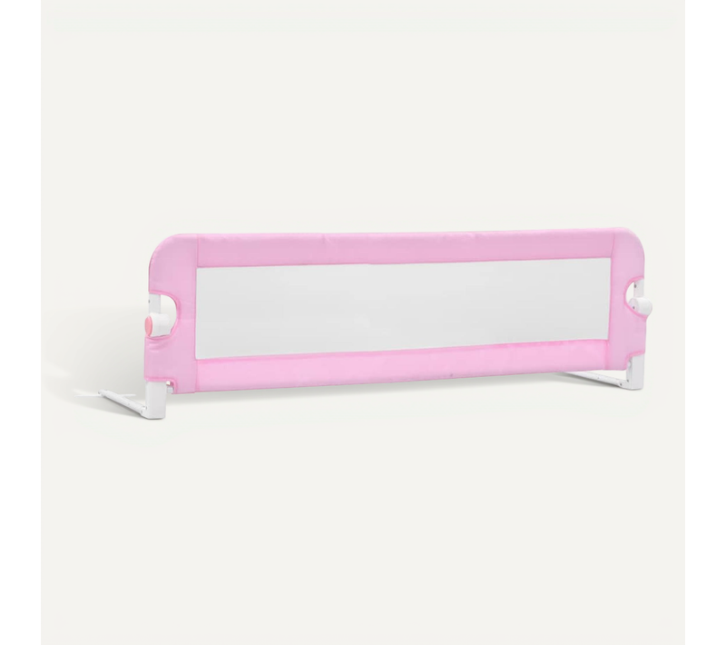 Barrière De Sécurité De Lit D'enfant Rose 120x42 Cm Polyester