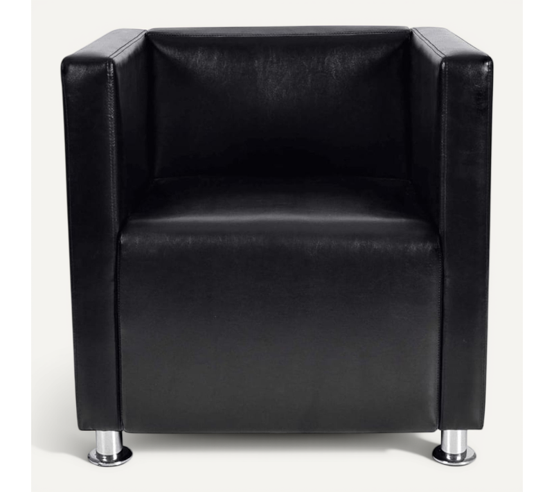 Fauteuil Cube Noir Similicuir