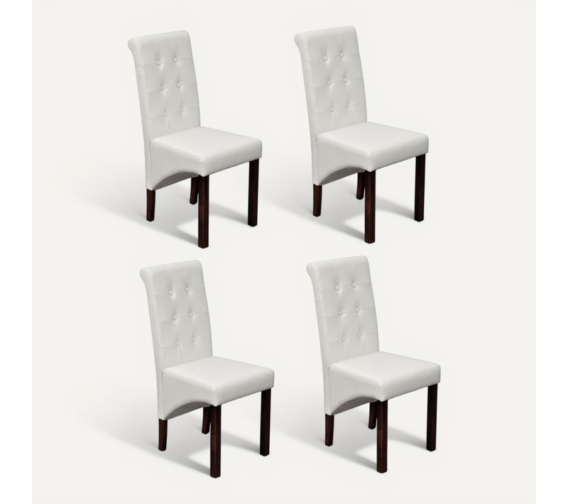 Chaises À Manger Lot De 4 Blanc Simili