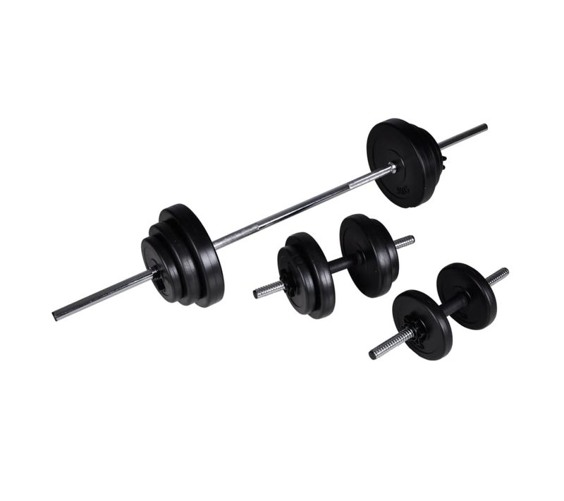 Kit De Barre D'haltère Et 2 Haltères 30,5 Kg