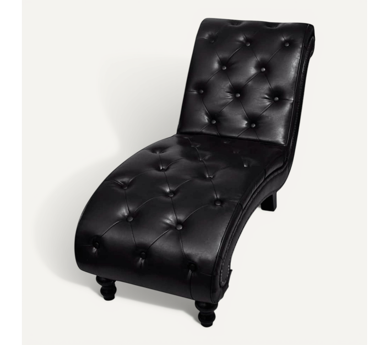 Chaise Longue Marron Simili Avec Dossier Réglable Et Antidérapant