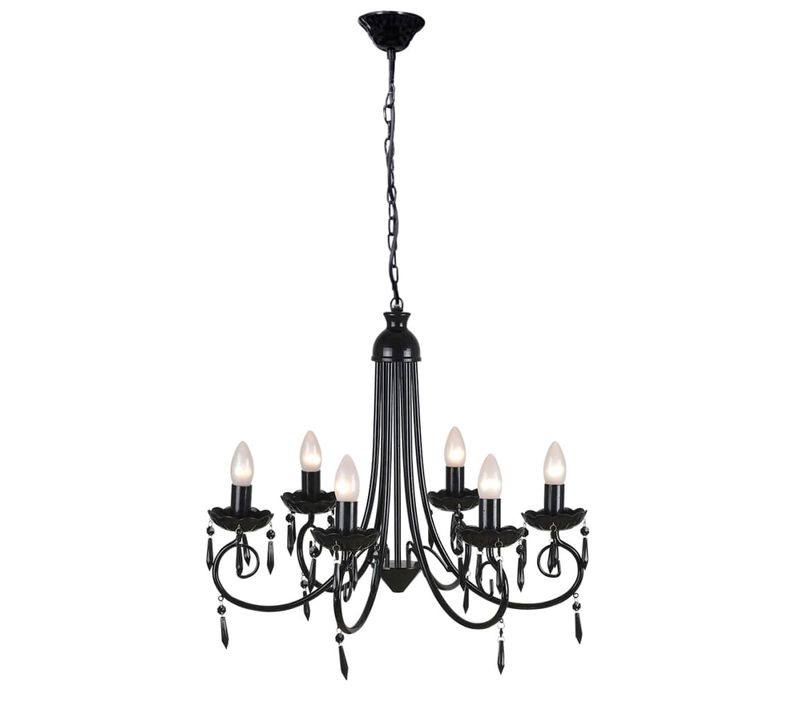 Lustre Suspendu Noir 6 Douilles D'ampoule