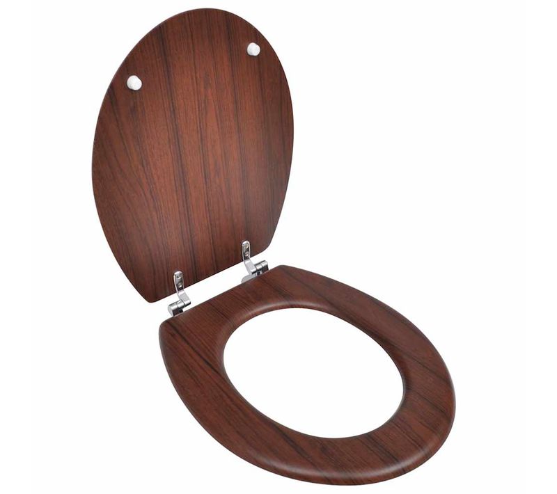 Siège De Toilette Avec Couvercle Mdf Design Simple Marron