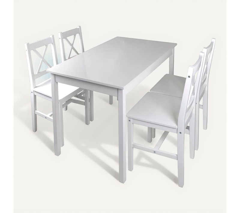 Ensemble De Salle À Manger 5 Pièces Blanc