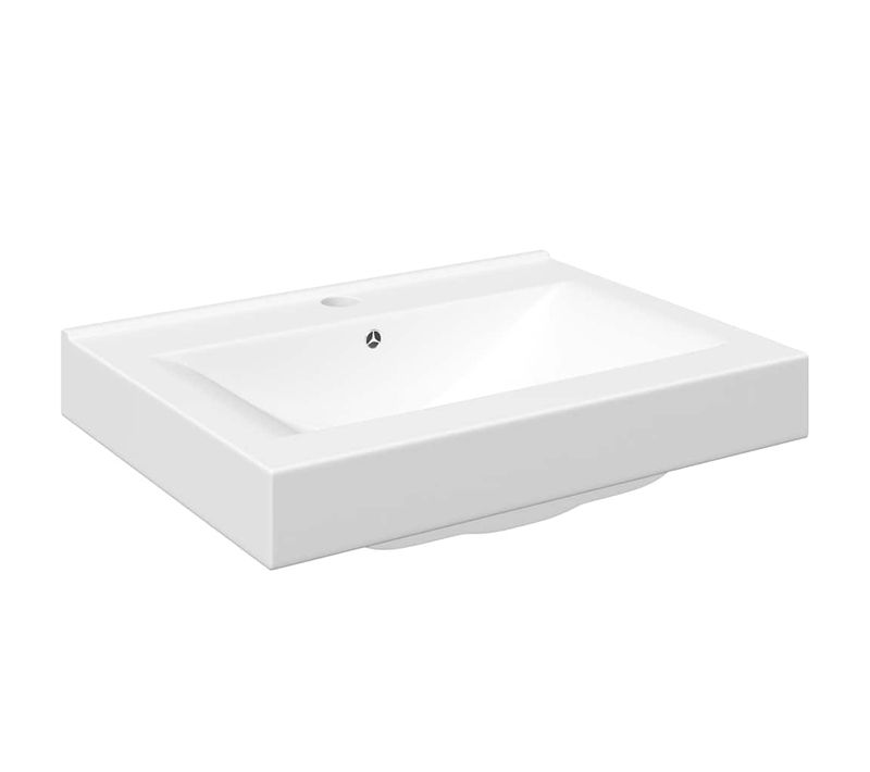 Vasque À Poser En Céramique Rectangulaire Blanche 60 X 46 Cm