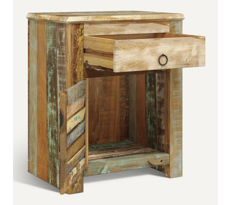 Table De Coin Avec 1 Tiroir Et 1 Porte Bois De Récupération