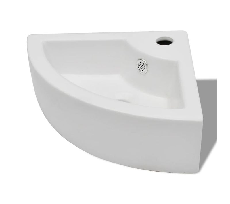 Lavabo Avec Trou De Trop-plein 45x32x12,5 Cm Blanc