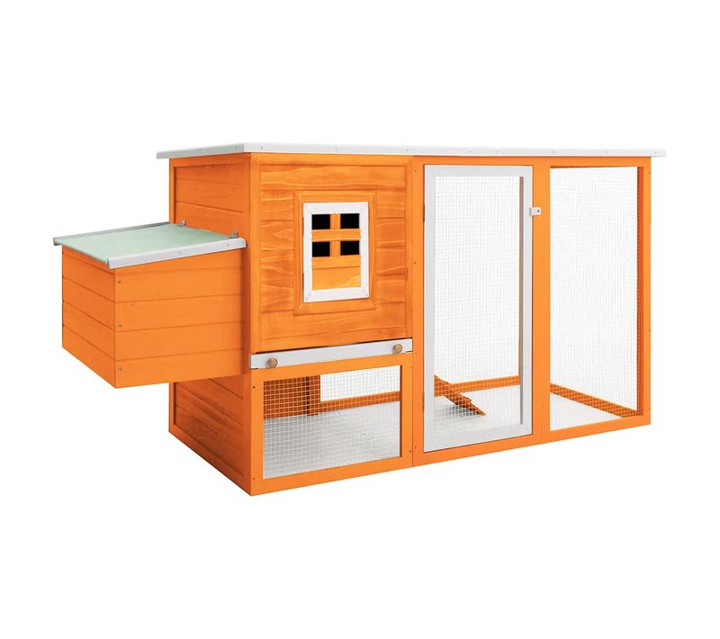 Cage à Poules Extérieure En Bois Poulailler Toit Imperméable Cage à Oeufs 170x80x120 Cm