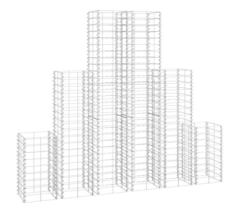 6 Gabions En Fil Galvanisé Clôture Mur De Soutènement Jardin Terrasse Patio Extérieur