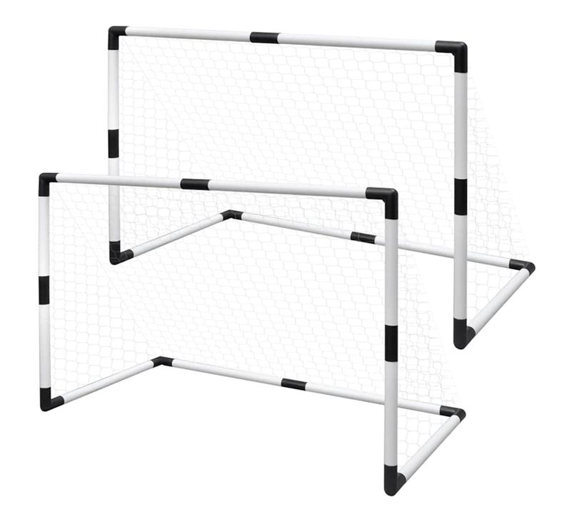 Set De Mini-but De Football Poteau Et Filet Enfants 2pcs 91,5x48x61 Cm