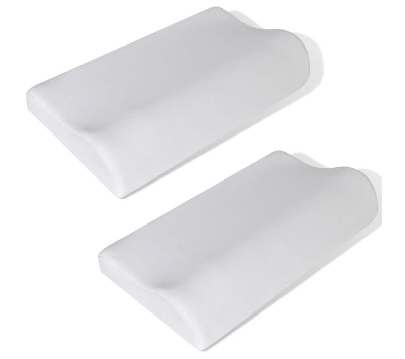 Set De 2 Oreillers Ergonomiques En Mousse à Mémoire De Forme