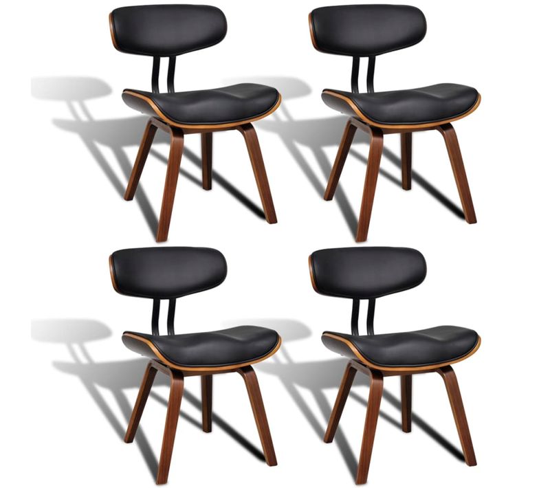Chaises À Manger Lot De 4 Bois Courbé Et Simili