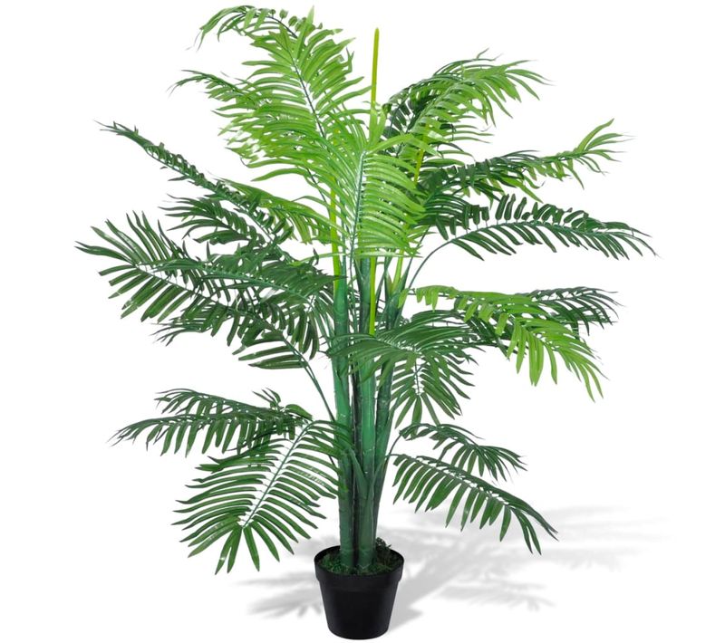 Palmier Artificiel Phoenix Avec Feuillage Résistant Aux Uv Et Pot En Ciment 130 Cm