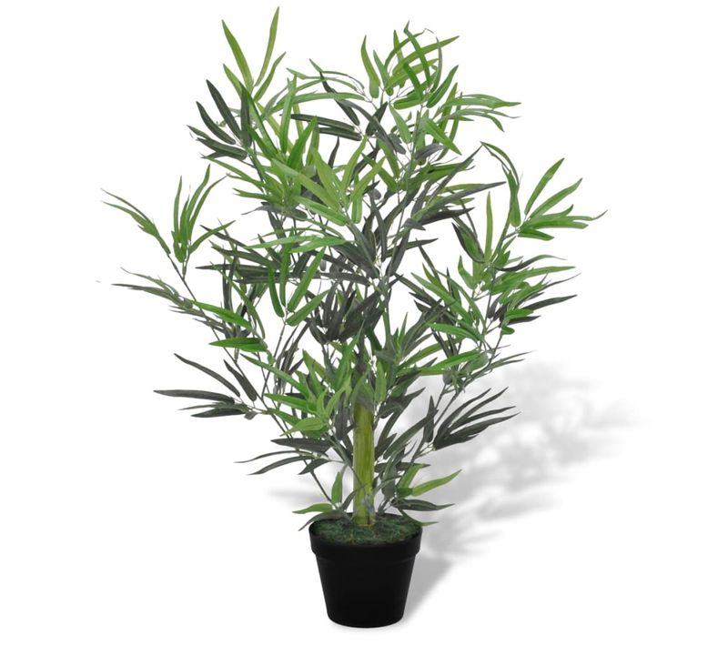 Arbre Artificiel En Bambou Avec Feuillage Résistant Aux Uv et Design Anti-allergie 80 Cm