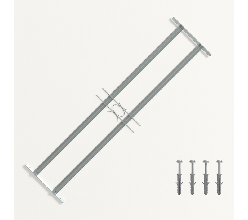 Grille Sécurité Fenêtre Acier Galvanisé Extensible 700-1050 Mm 2 Barres
