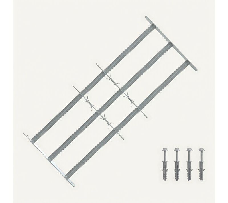 Grille Sécurité Fenêtre Acier Galvanisé Extensible 700-1050 Mm 3 Barres