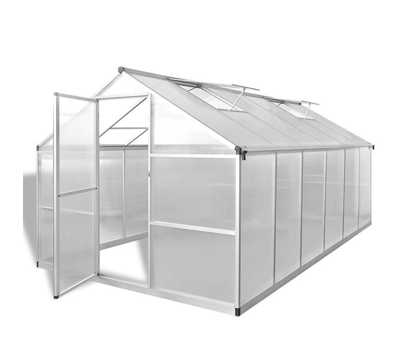 Serre Renforcée En Aluminium Avec Cadre De Base Ventilation Du Toit Protection Gel/frost/uv