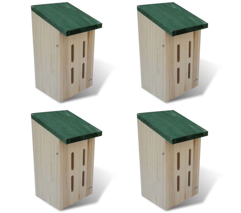 Set De 4 Maisons Pour Paillons 14 X 15 X 22 Cm