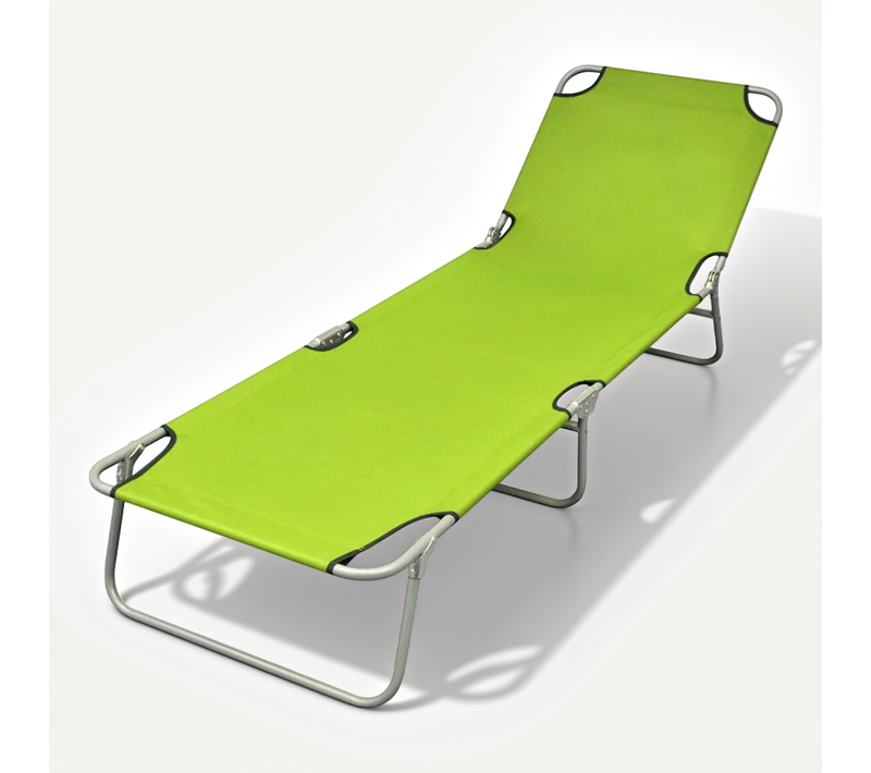 Chaise Longue Pliable Acier Enduit De Poudre Vert Pomme Pliable