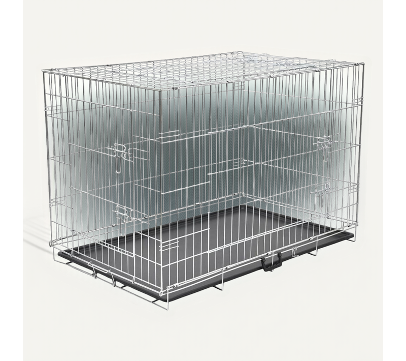 Banc Métal Pliable Pour Chien Avec Accès Par 3 Portes Et Plateau Amovible XXL