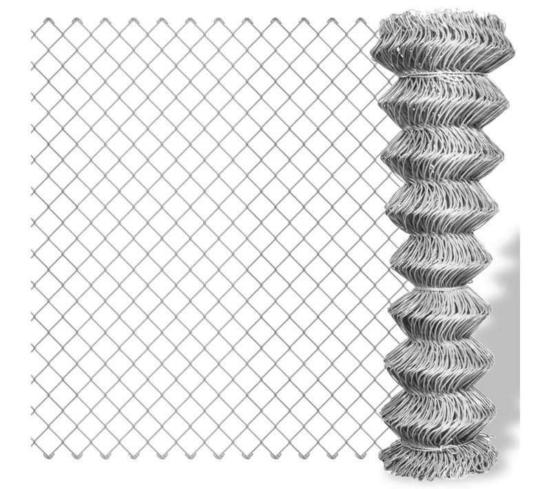 Clôture À Mailles Losangées Acier Galvanisé 25x1 M Argenté