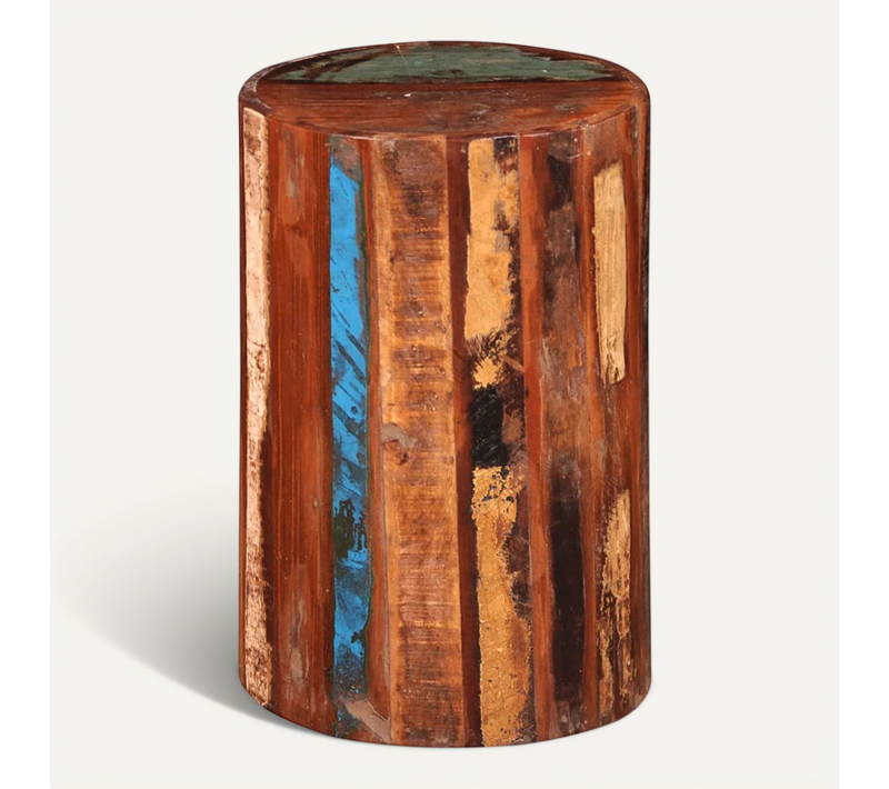 Tabouret Bois De Récupération Massif