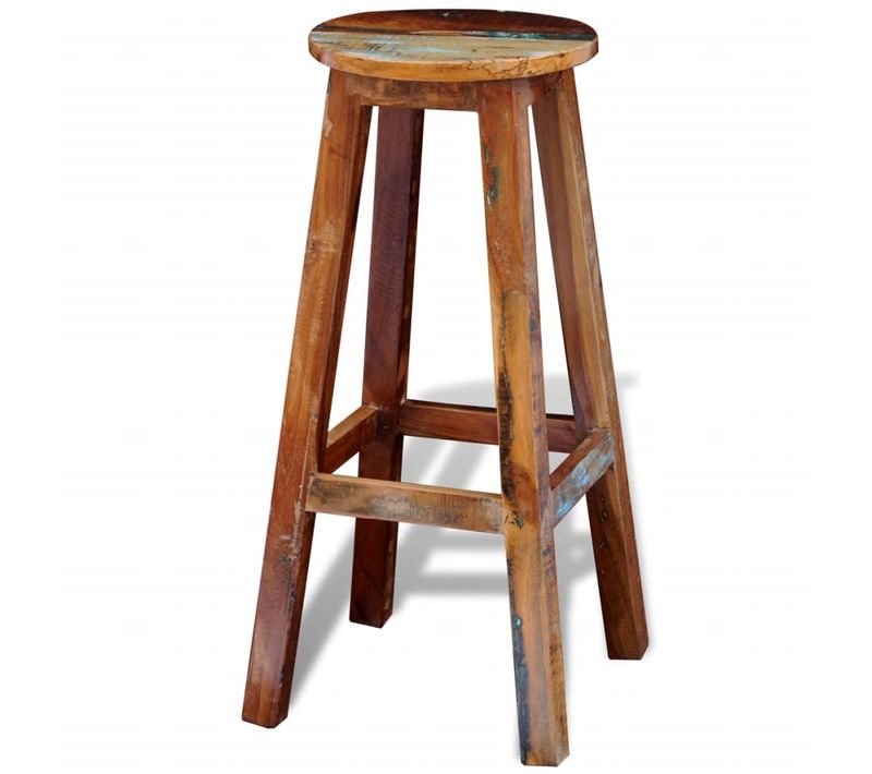 Tabouret De Bar Bois De Récupération Massif