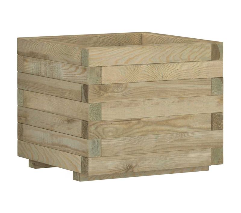 Jardinière Élevée Pour Balcon, Terrasse Ou Patio 50x50x40 Cm Bois Carré