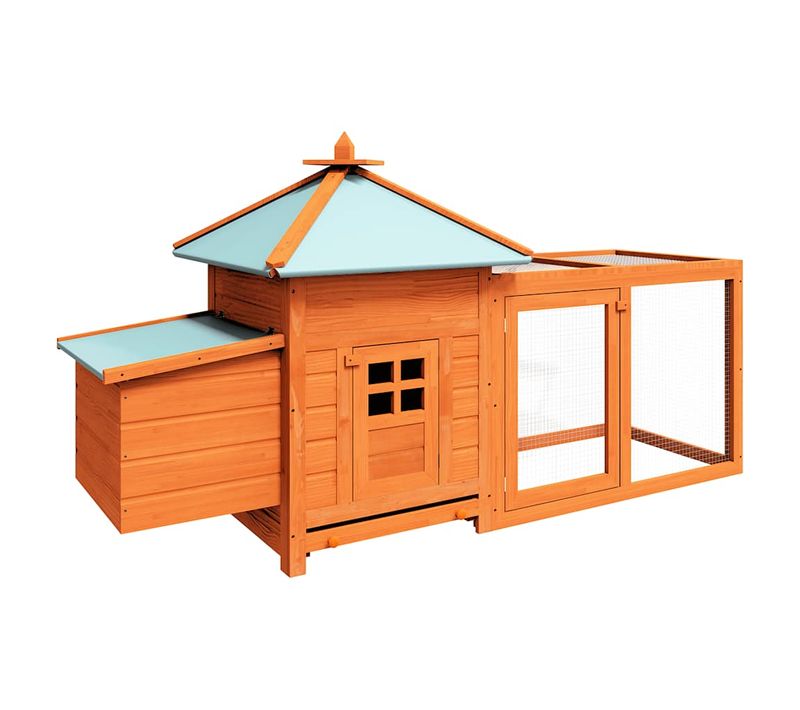 Clapier Extérieur Pour Poules Avec Maille Anti-prédateur Et Toit Ventilé