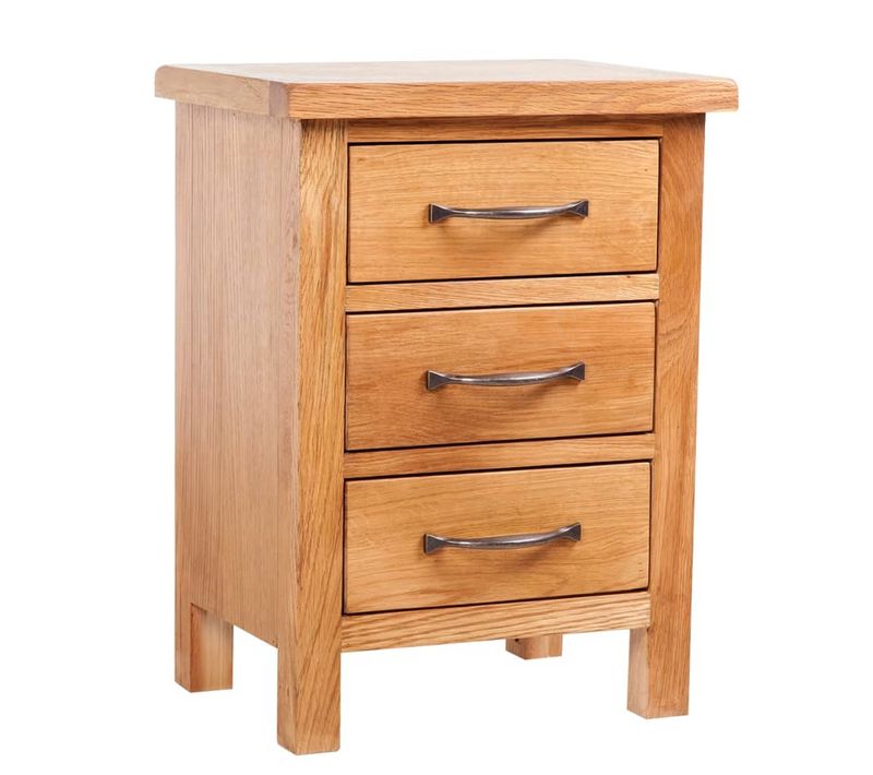 Table De Chevet Avec 3 Tiroirs 40x30x54 Cm Bois De Chêne Massif