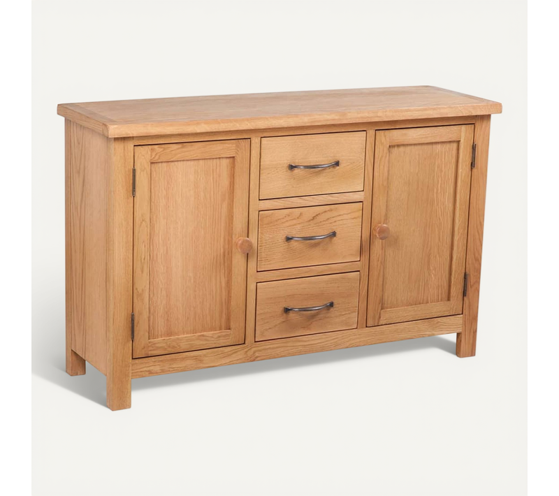 Buffet Avec 3 Tiroirs 110 X 33,5 X 70 Cm Bois De Chêne Massif