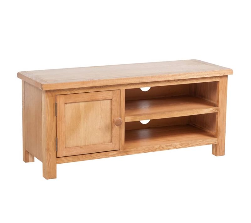 Meuble TV 103 X 36 X 46 Cm Bois De Chêne Solide