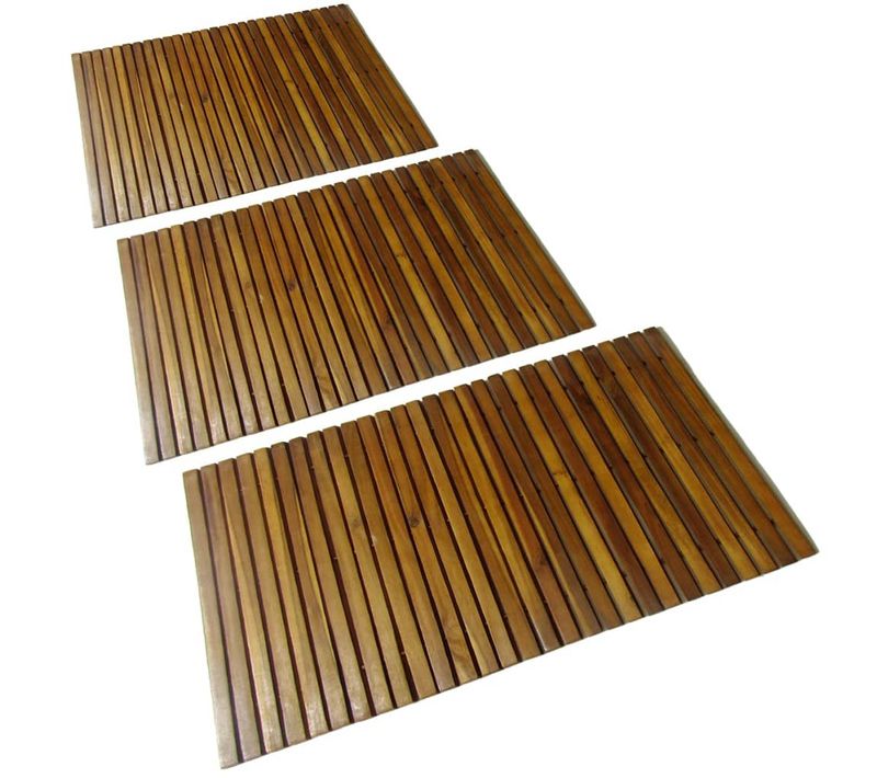 Tapis De Bain En Acacia 3 Pièces