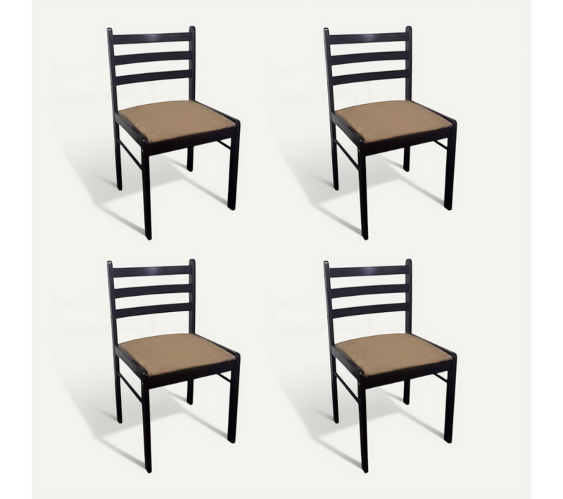 Chaises À Manger Lot De 4 Marron Hévéa Solide Et Velours