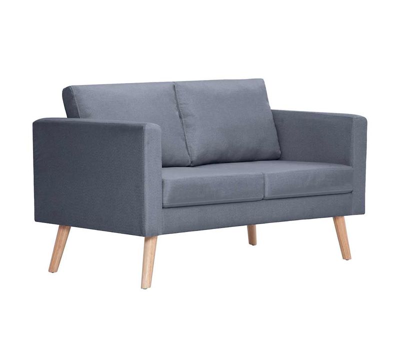 Vidaxl Canapé à 2 Places Tissu Gris Foncé Fauteuil Siège Sofa Salle De Séjour Salon Intérieur