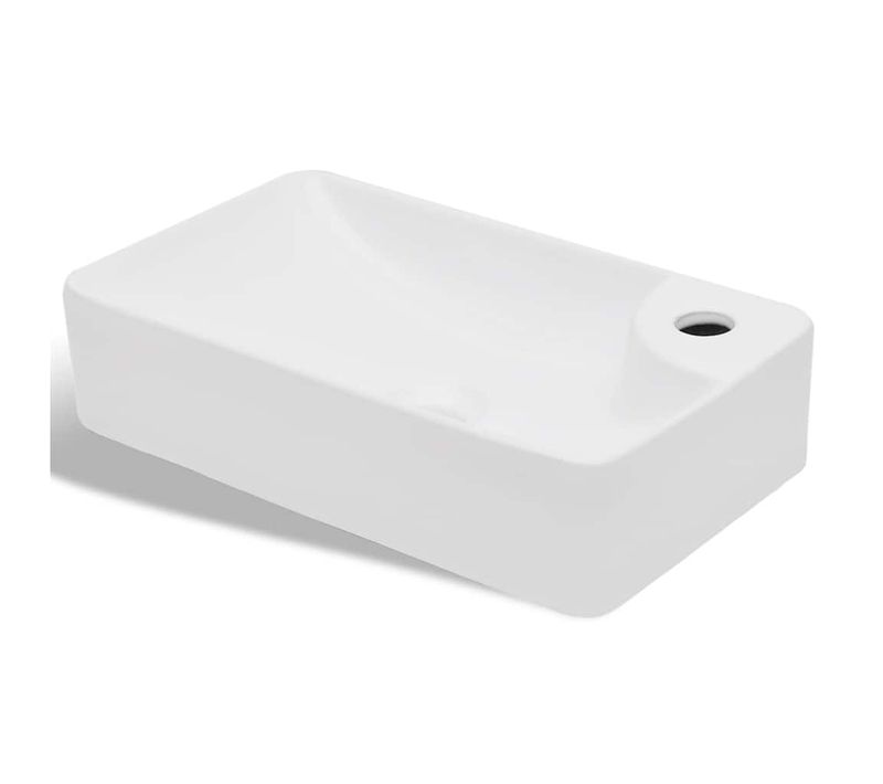 Lavabo À Trou Pour Robinet Céramique Blanc Pour Salle De Bain