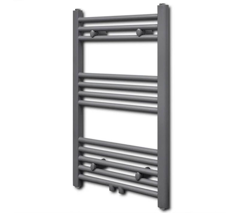 Sèche-serviettes Eau Chaude à Rails Droits Gris 500x764 Mm