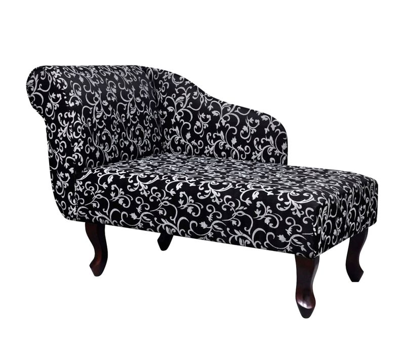 Chaise Longue Noir Et Blanc Tissu