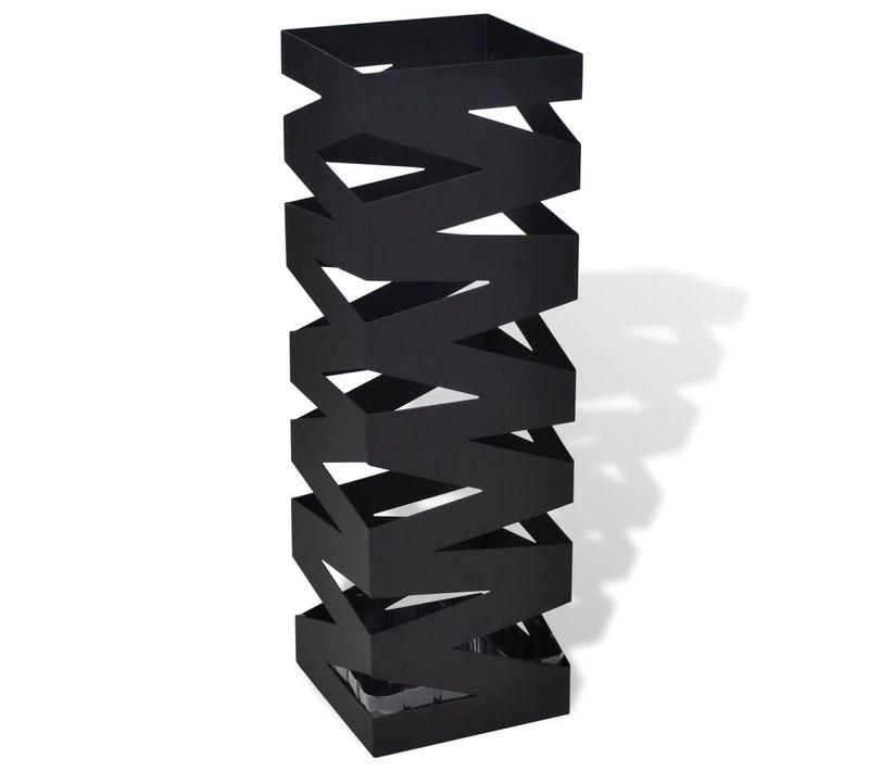 Porte-parapluie Avec Plateau Amovible Pour Canes/accessoires De Pluie Noire 48,5 Cm