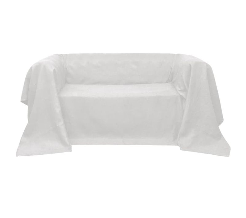 Housse De Canapé Micro-suède Crème 270x350 Cm