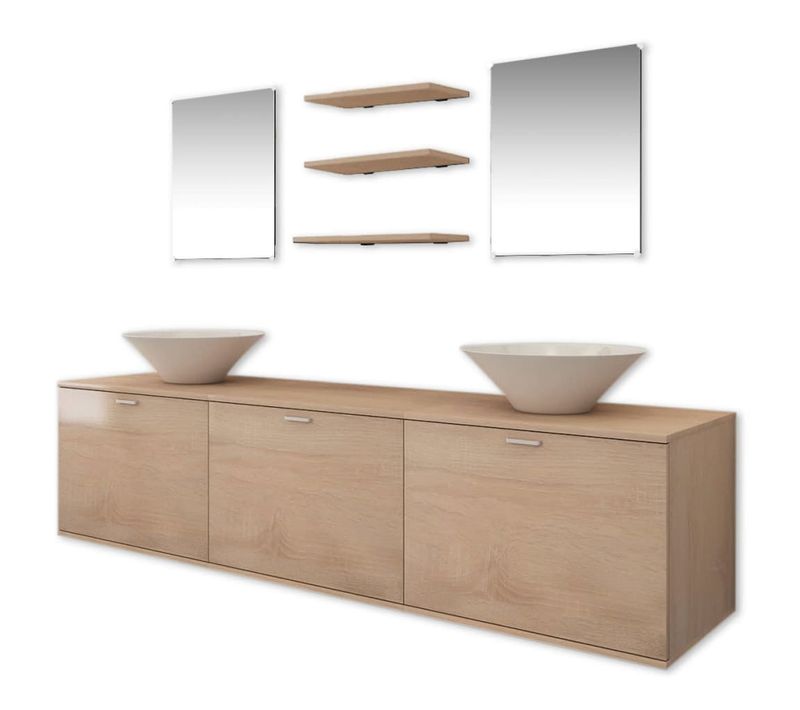 Ensemble De Salle De Bain Et Lavabo Beige