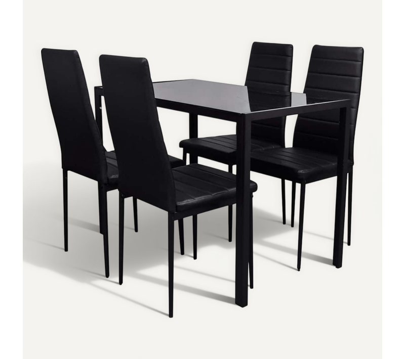 Ensemble De Table Pour Salle À Manger Cinq Pièces Noir