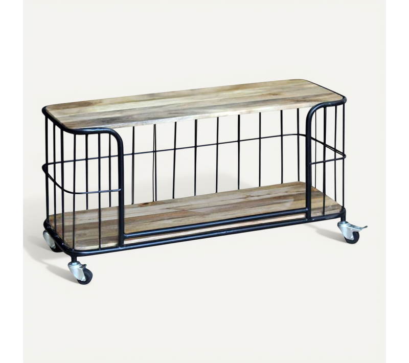 Meuble TV 100x40x45 Cm Bois De Manguier Massif