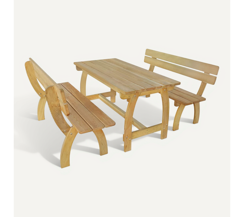 Table De Brasserie Avec 2 Banquettes Pinède Imprégnée