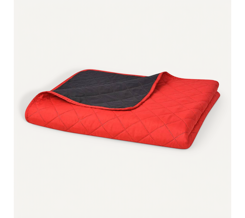 Couvre-lit Matelassé Double-face Rouge Et Noir 220x240 Cm