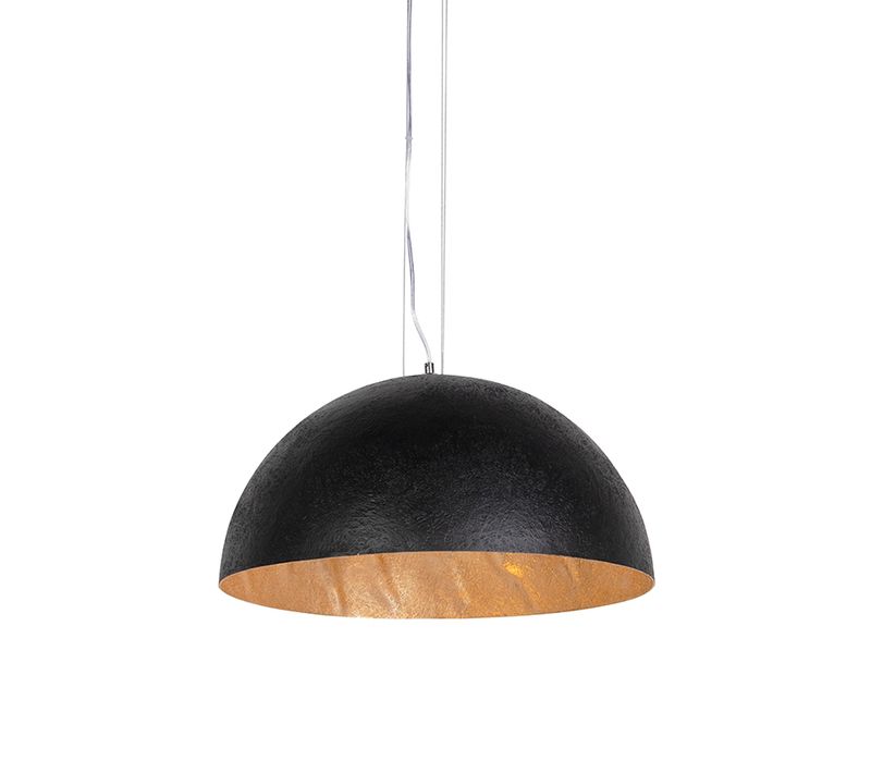 Lampe à Suspension Industrielle Noire Avec Or 50 Cm - Magna